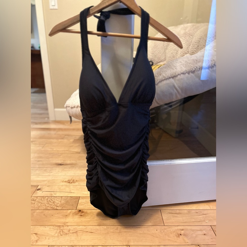 NWT J.Crew Halter Ruched One piece Swim